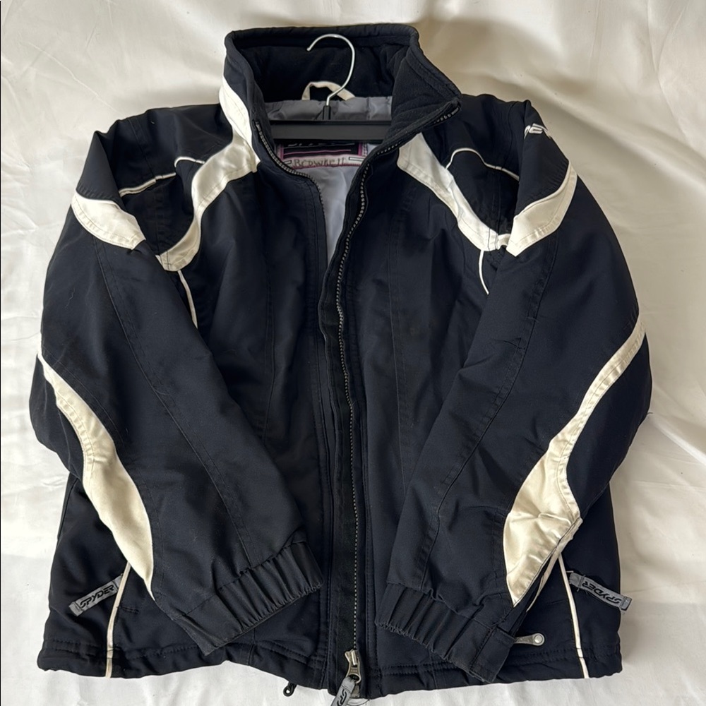 Spyder Black and White Jacket Size: 8-10/Petite